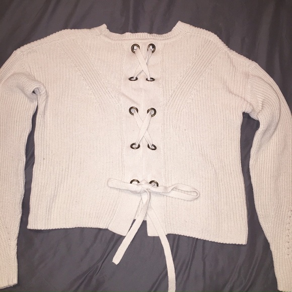 Lucky Brand Back Lace Pullover Sweater - Picture 2 of 2